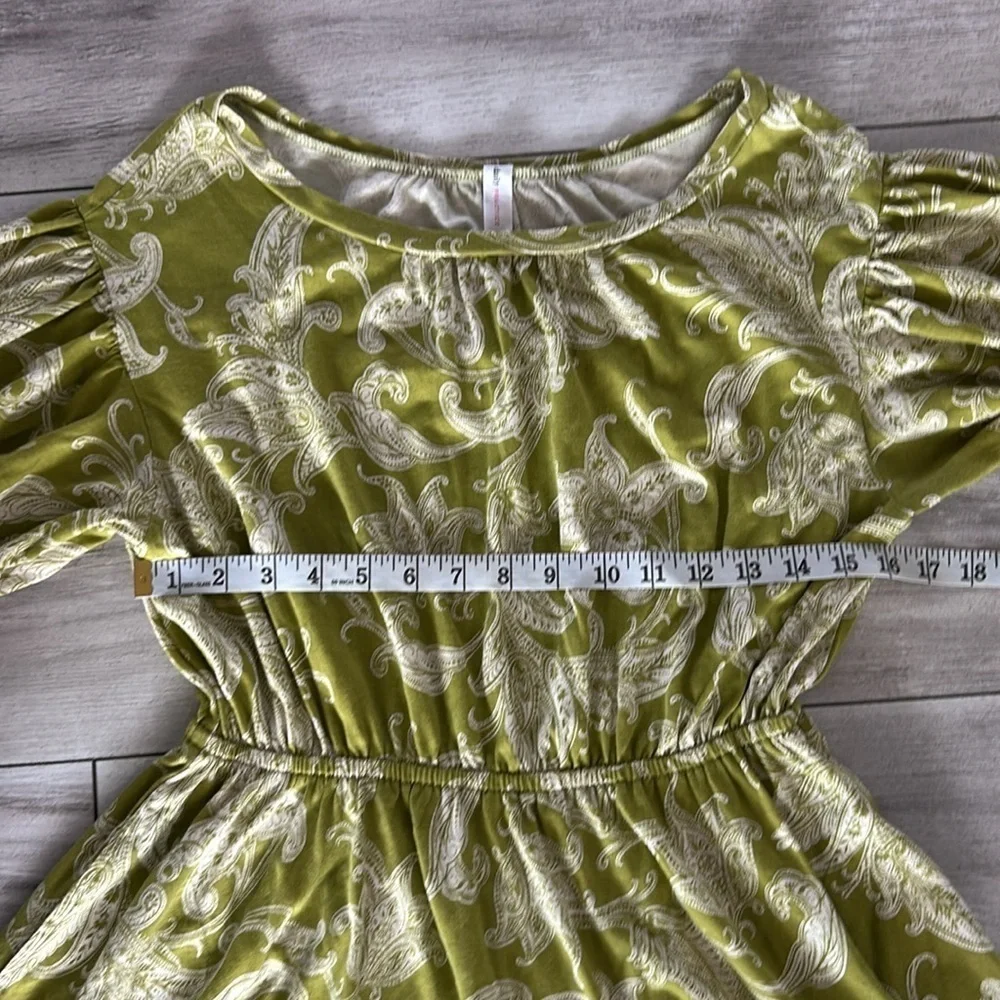 Anthropologie Daily Practice size small green paisley dress